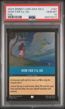 2024 DISNEY LORCANA EN 3-INTO THE INKLANDS FOIL #161 HOW FAR I'LL GO PSA 10 - Image 1