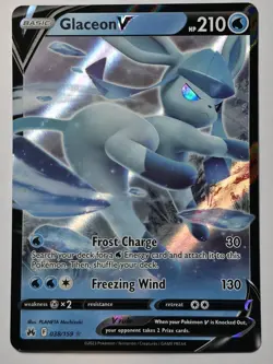 Pokemon TCG Glaceon v Crown Zenith Holo Ultra Rare Card 038/159 NM Condition - Image 1