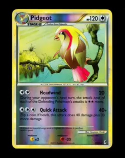 2011 Pokemon PIDGEOT Call of Legends REVERSE HOLO Foil Rare Set Card 30/95 NM+ - Image 1