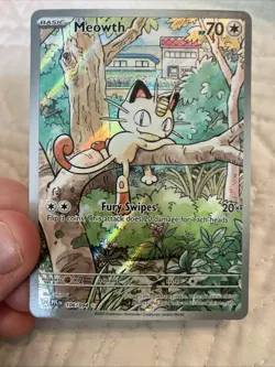 Meowth IR Paldean Fates Pokemon Card 106/094 Illustration Rare NM Full Art - Image 1