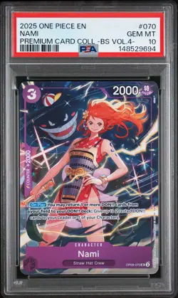2025 ONE PIECE PREMIUM CARD COLLECTION BEST SELECTION VOL.4 - #070 NAMI PSA 10 - Image 1