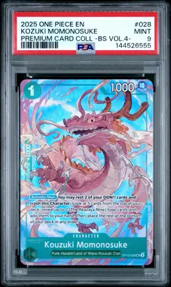2025 ONE PIECE PREMIUM CARD COLLECTION SELECTION VOL.4 - KOZUKI MOMONOSUKE PSA 9 - Image 1