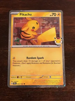 Pokemon TCG Pikachu Promo Holo Basic Card TEF 051/162 2026 English - Image 1