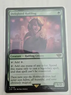 mtg, Delighted Halfling : the Lord of the Rings: Tales of...NM - Image 1