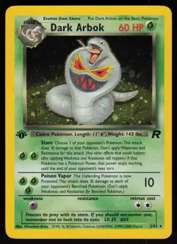 Dark Arbok 2/82 Rare Team Rocket Holo 1st Edition Holo Pokemon - Image 1