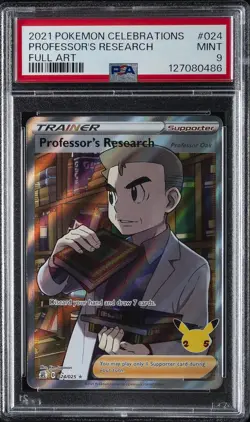 2021 POKEMON CELEBRATIONS #024 FULL ART/PROFESSOR'S RESEARCH PSA 9 - Image 1