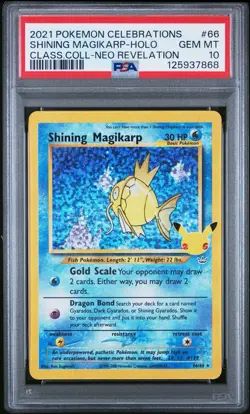PSA 10 MAGIKARP 66/64 | 25th Anniversary Celebrations Holo Graded Pokemon Card - Image 1