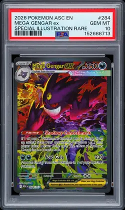 2026 POKEMON ASCENDED HEROES SPECIAL ILLUSTRATION RARE MEGA GENGAR EX PSA 10 - Image 1