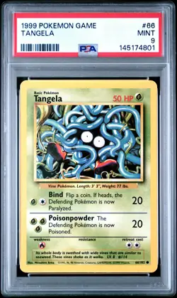 1999 POKEMON BASE SET UNLIMITED #66 TANGELA PSA 9 - Image 1