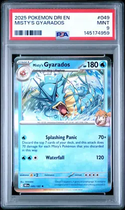 2025 POKEMON DRI EN-DESTINED RIVALS #049 MISTY'S GYARADOS PSA 9 - Image 1