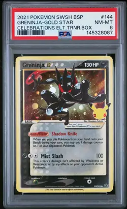 2021 POKEMON SWSH PROMO CELEBRATIONS ETB #144 GRENINJA-GOLD STAR PSA 8 - Image 1