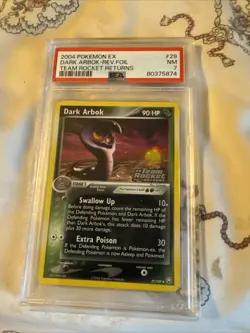 2004 Pokemon EX Dark Arbok Team Rocket Returns #29 PSA 7 NM - Image 1