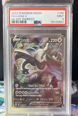 2022 Pokemon SWSH Silver Tempest Lugia V Alt Art 186/195 PSA 9 - Image 1