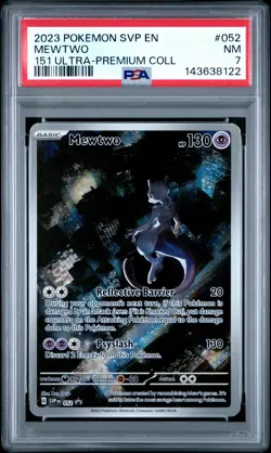 2023 POKEMON SVP EN-SV PROMO 151 ULTRA-PREMIUM COLLECTION #052 MEWTWO PSA 7 - Image 1