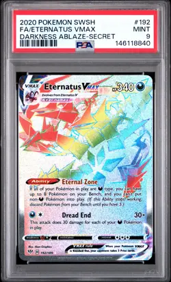 2020 POKEMON SWORD & SHIELD DARKNESS ABLAZE SECRET FULL ART/ETERNATUS VMAX PSA 9 - Image 1