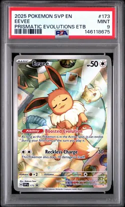 2025 POKEMON SVP EN-SV BLACK STAR PROMO #173 EEVEE PSA 9 - Image 1