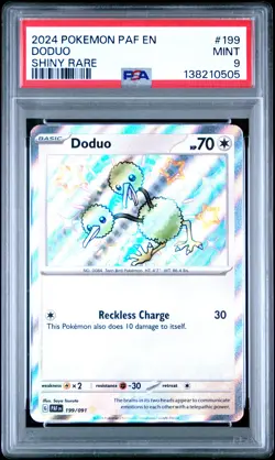 2024 POKEMON PAF EN-PALDEAN FATES SHINY RARE #199 DODUO PSA 9 - Image 1