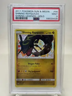 2017 POKEMON SUN & MOON SHINING LEGENDS #56 SHINING RAYQUAZA-HOLO PSA 9 MINT - Image 1