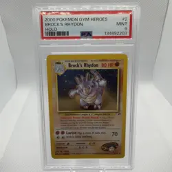 Pokemon PSA 9 Brock’s Rhydon Gym Heroes Holo Rare - Image 1