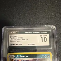 Pokemon Umbreon 120/214 Lost Thunder 2018 CGC 10 Reverse Holo - Image 2