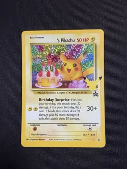 Birthday Pikachu 24/53 Celebrations Holo Black Star Promo Pokemon NM - Image 1