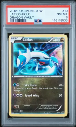 2012 POKEMON BLACK & WHITE DRAGON VAULT #10 LATIOS-HOLO PSA 8 - Image 1