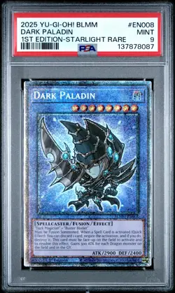 2025 YU-GI-OH! BLMM-BATTLES OF LEGEND: MONSTER MAYHEM #EN008 DARK PALADIN PSA 9 - Image 1