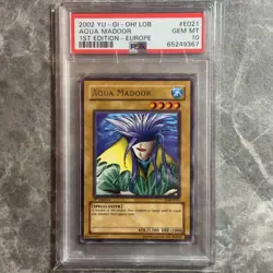 AQUA MADOOR LOB-E102 1st Edition Rare PSA 10 GEM MINT YuGiOh Europe - Image 1