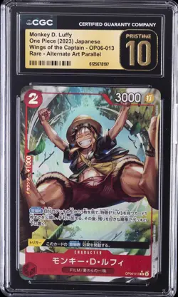 2023 ONE PIECE WINGS OF THE CAPTAIN JPN #OP06-013 MONKEY D LUFFY CGC 10 PRISTINE - Image 1