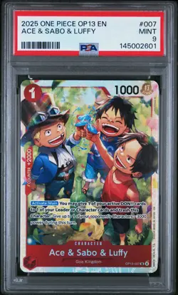 2025 ONE PIECE OP13-CARRYING ON HIS WILL #007 ACE & SABO & LUFFY PSA 9 - Image 1