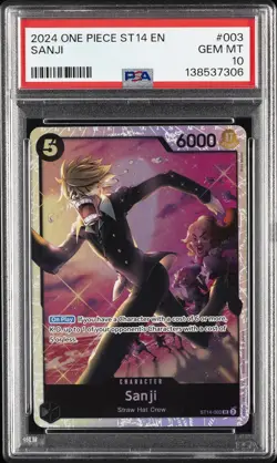2024 ONE PIECE STARTER DECK ST14-3D2Y #003 SANJI PSA 10 - Image 1