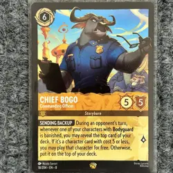 Disney Lorcana Reign of Jafar Chief Bogo Commanding Officer 18/204 Legendary NM - Image 1