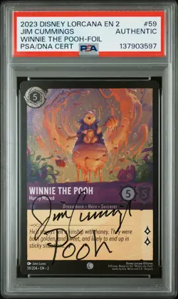 2023 DISNEY LORCANA JIM CUMMINGS SIGNED FOIL WINNIE THE POOH PSA AUTH AUTO AUTH - Image 1