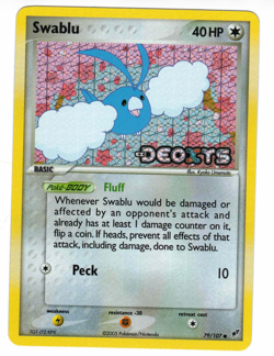 Swablu 79/107 EX Deoxys Reverse Holo Common Stamped Pokemon Card - Image 1