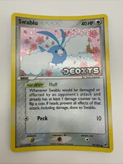 Swablu 79/107 EX Deoxys Reverse Holo Common Stamped Pokemon Card - Image 3