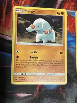 2x Phanpy 72/168 Non-holo & Reverse Holo Celestial Storm S&M Pokemon TCG Card NM - Image 2