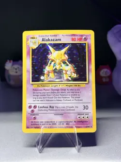 Pokemon TCG Alakazam Holo Rare Card 1/102 Base Set 1999 - Image 1