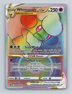 Whimsicott VSTAR 175 2023 Pokemon Brilliant Stars Ultra Rare Card NM+ - Image 1