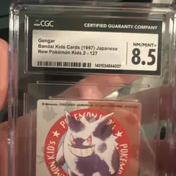 CGC 8.5 Pokemon Bandai Gengar Kids Cards New Pokemon Kids 2 #127 1997 RARE - Image 5