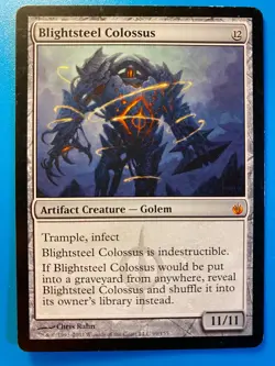 MTG 1x Blightsteel Colossus 99 Mirrodin Besieged Magic the Gathering Card x1 LP - Image 1