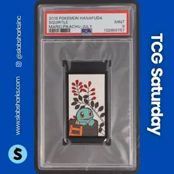 2016 POKEMON HANAFUDA MARIO PIKACHU-JULY #NNO SQUIRTLE PSA 9 - Image 1