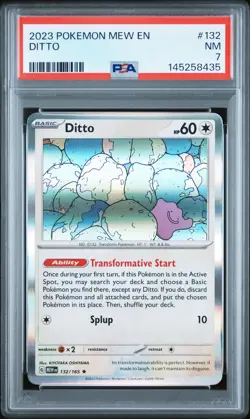 2023 POKEMON MEW EN-151 #132 DITTO PSA 7 - Image 1