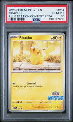 2025 POKEMON SVP EN-SV BLACK STAR PROMO ILLUSTRATION CONTEST 2024 PIKACHU PSA 10 - Image 1
