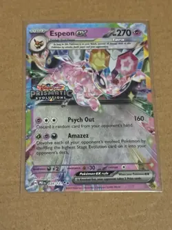 Pokemon TCG Prismatic Evolutions Espeon ex 34 Stamped Promo Double Rare - Image 1