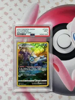 Pokemon Vaporeon TG02 Brilliant Stars PSA 9 MINT - Image 1