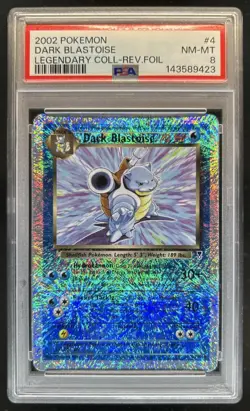 2002 Pokemon Legendary Collection Dark Blastoise Reverse Holo #4/110 PSA 8 - Image 1