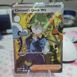 Pokemon TCG Clemont's Quick Wit 229/191 Sv08: Surging Sparks Holo Card - Image 1