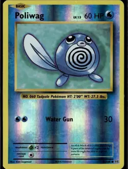 Poliwag Common XY Evolutions 23/108 Water Reverse Holo Pokemon Card - Image 1