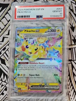 PIKACHU 2024 POKEMON SURGING SPARKS EN EX #57 GEM MT PSA 10 (271) FREE SHIPPING - Image 1