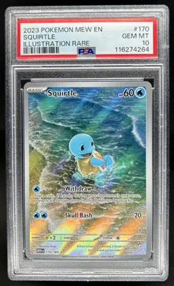 2023 Pokemon SV 151 Squirtle #170/165 PSA 10 GEM MINT - Image 1